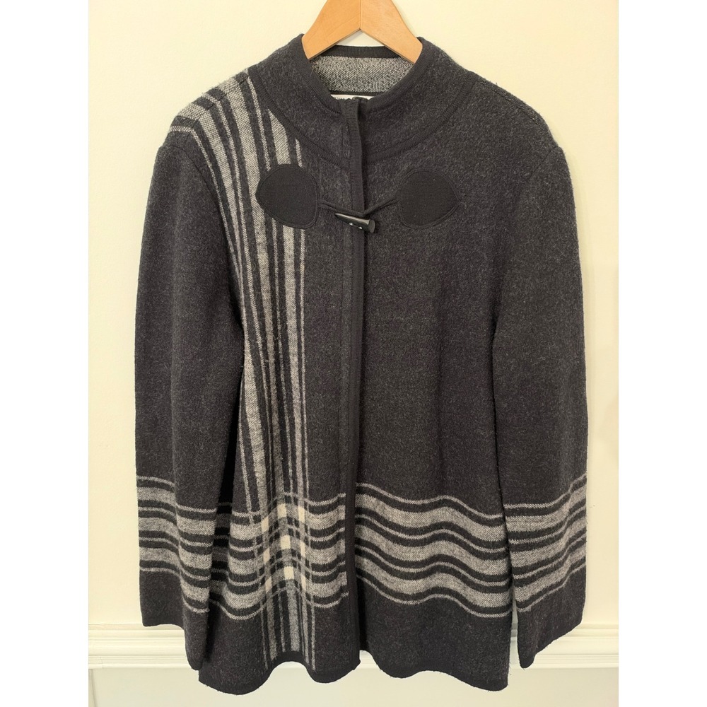 Pendleton 100% Merino Wool Full Zip Cardigan Sweater Gray Large